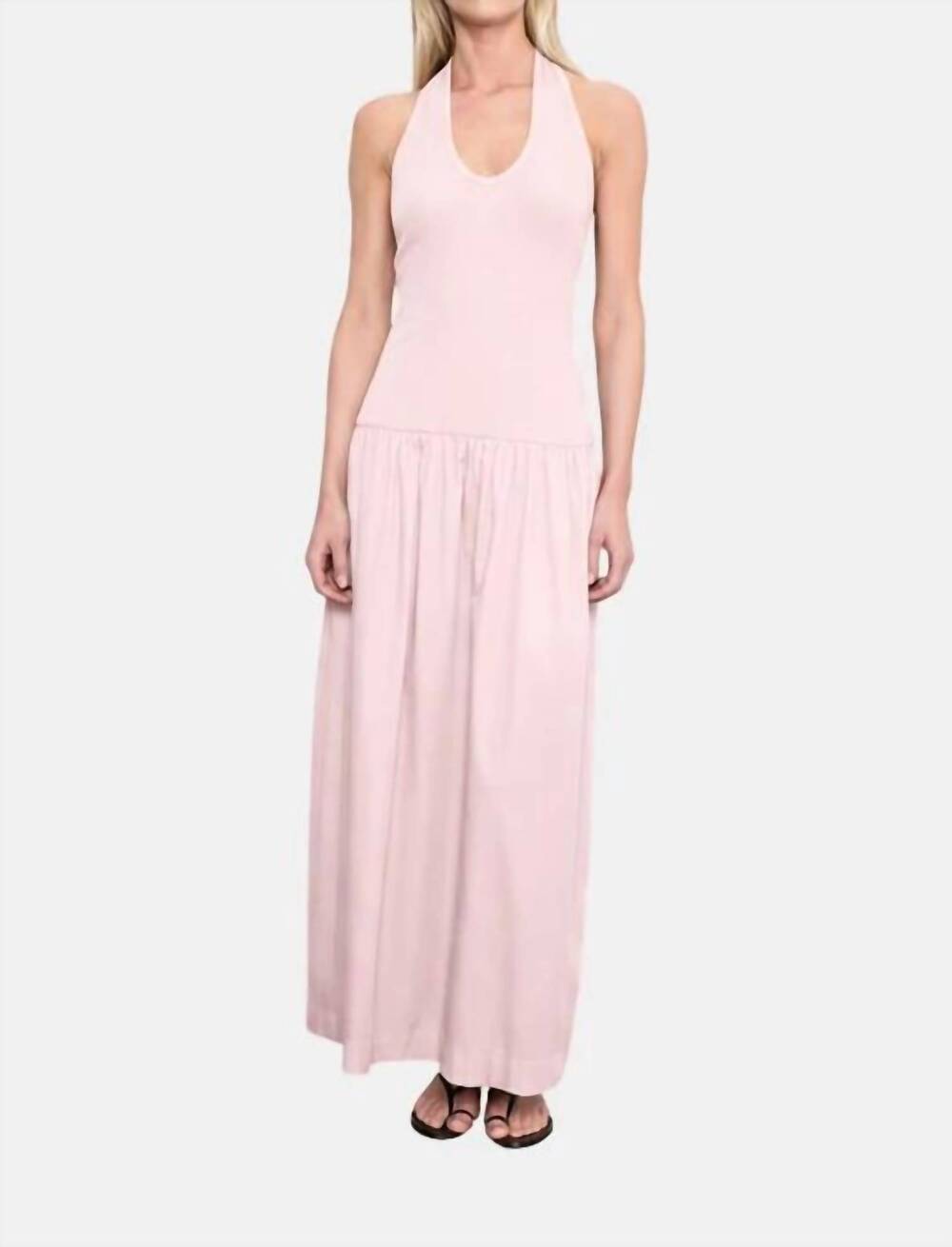 NEW ENZA COSTA halter midi dress in cherry blossom